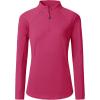 AIRIKE Women’s Quick Dry Long Sleeve Golf Shirts Stand Collar for Sports Tennis 1/4 Zip Pullover Tops Rose-Red M