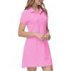 JINSHI Women T Shirt Dress Hiking/Tennis/Golf/Leisure Comfortable and Soft Athletic Dress for Women(Pink)