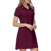 JINSHI Women T Shirt Dress Hiking/Tennis/Golf/Leisure Comfortable and Soft Athletic Dress for Women(Wine Red)