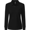 JINSHI Women’s Golf Polo Shirt Long Sleeves Zip Up Sport Active Shirts Quick Dry Athletic T-Shirt Casual Tennis Tops Slim Fit(Black)