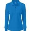 JINSHI Women’s Golf Polo Shirt Long Sleeves Zip Up Sport Active Shirts Quick Dry Athletic T-Shirt Casual Tennis Tops Slim Fit(Lake Blue)