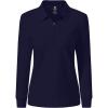 JINSHI Women’s Golf Polo Shirt Long Sleeves Zip Up Sport Active Shirts Quick Dry Athletic T-Shirt Casual Tennis Tops Slim Fit(Navy Blue)