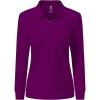 JINSHI Women’s Golf Polo Shirt Long Sleeves Zip Up Sport Active Shirts Quick Dry Athletic T-Shirt Casual Tennis Tops Slim Fit(Purple)