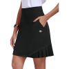 MoFiz 20″ Knee Length Skorts Skirt for Women Golf Tennis Skort High Waisted Athletic Skirt for Sports Summer Casual(Black)