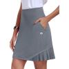 MoFiz 20″ Knee Length Skorts Skirt for Women Golf Tennis Skort High Waisted Athletic Skirt for Sports Summer Casual(Grey)