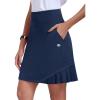 MoFiz 20″ Knee Length Skorts Skirt for Women Golf Tennis Skort High Waisted Athletic Skirt for Sports Summer Casual(Navy Blue)