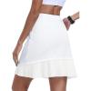 MoFiz 20″ Knee Length Skorts Skirt for Women Golf Tennis Skort High Waisted Athletic Skirt for Sports Summer Casual(White)