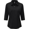 MoFiz 3/4 Short Sleeve Golf Shirt for Women Quick Dry Quarter Zip Athletic Polo Shirts Lightweight Workout Casual Tops(2025-black)