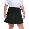 MoFiz Plus Size 20″ Knee Length Skorts Skirts for Women Golf Tennis Skort High Waisted Athletic Skirt for Summer Casual(Black)