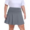MoFiz Plus Size 20″ Knee Length Skorts Skirts for Women Golf Tennis Skort High Waisted Athletic Skirt for Summer Casual(Grey)