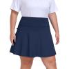 MoFiz Plus Size 20″ Knee Length Skorts Skirts for Women Golf Tennis Skort High Waisted Athletic Skirt for Summer Casual(Navy Blue)