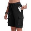 MoFiz Women’s 10″ Hiking Cargo Shorts Lightweight Quick Dry Outdoor Running Athletic Short Summer Travel Loose 6 Pockets(B01-black)