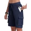 MoFiz Women’s 10″ Hiking Cargo Shorts Lightweight Quick Dry Outdoor Running Athletic Short Summer Travel Loose 6 Pockets(B02-navy)