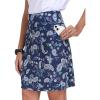 MoFiz Women’s 20″ Knee Length Skorts Skirt High Waisted Golf Tennis Skort Athletic Skirt for Sports Workout Summer Casual with Pockets, Navy Blue Paisley 2XL