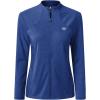 MoFiz Women’s Full Zip Hiking Shirt Lightweight UPF 50+ Sun Protection Running Jacket Long Sleeve Sports Outdoor Top Pocket(Blue)