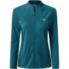 MoFiz Women’s Full Zip Hiking Shirt Lightweight UPF 50+ Sun Protection Running Jacket Long Sleeve Sports Outdoor Top Pocket(Ocean Blue)