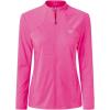 MoFiz Women’s Full Zip Hiking Shirt Lightweight UPF 50+ Sun Protection Running Jacket Long Sleeve Sports Outdoor Top Pocket(Rose Red)