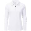 MoFiz Women’s Golf Polo Shirt Long Sleeve Collared 1/4 Zip Stretch Soft Athletic Tops for Tennis Hiking & Outdoor Sports(White)