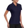 MoFiz Women’s Golf Polo Shirt Short Sleeve UPF 50+ Collared 1/4 Zip Tennis Tops Quick-Dry Lightweight Cooling Athletic Shirt(Navy)