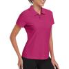 MoFiz Women’s Golf Polo Shirt Short Sleeve UPF 50+ Collared 1/4 Zip Tennis Tops Quick-Dry Lightweight Cooling Athletic Shirt(Rose)
