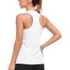 MoFiz Women’s Golf Tennis Polo Shirt Sleeveless 1/4 Zip Collarless Racerback Pickleball Tank Tops Quick Dry Athletic T-Shirt(White)