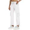 MoFiz Women’s Plus Size Cargo Pants Casual Hiking Pants Lightweight Quick Dry Summer Pants for Women(B05-white)