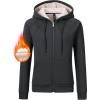 MoFiz Womens Zip up Hoodie Fleece Lined Warm Jackets Winter Thick Hoodies with Pockets(Dark Grey)