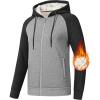 MoFiz Zip Up Hoodie Jackets For Women Warm Winter Jackets Soft Thermal Hoodie Sweatshirts For Women Light Gray+Gray Medium