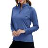 Womens 1/4 Zip Golf Shirt Long Sleeve Lightweight Golf Pullover Outdoor Athletic Tennis Polo Shirts(Asky Blue)