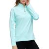 Womens 1/4 Zip Golf Shirt Long Sleeve Lightweight Golf Pullover Outdoor Athletic Tennis Polo Shirts(Green)