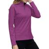 Womens 1/4 Zip Golf Shirt Long Sleeve Lightweight Golf Pullover Outdoor Athletic Tennis Polo Shirts(Purple)