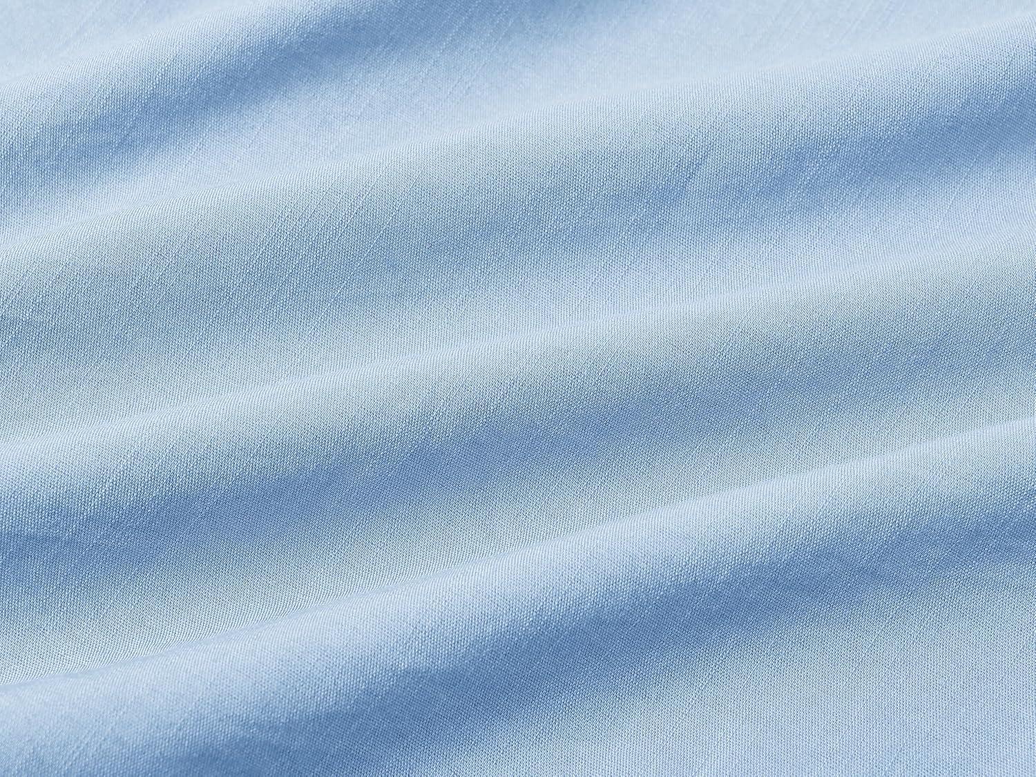 imageMoFiz Boys Short Sleeve Button Down Shirts Collared Beach ShirtLight Blue