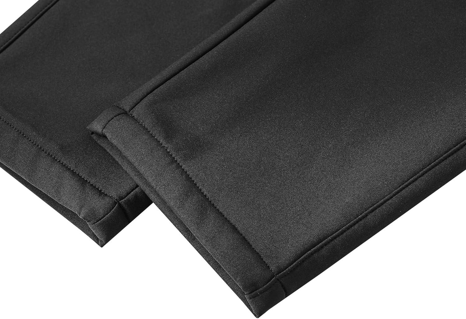 imageMoFiz Kids Fleece Lined Hiking Snow Ski Pants Boys Waterproof Winter Warm Outdoor Pants with Zippered PocketBlack02