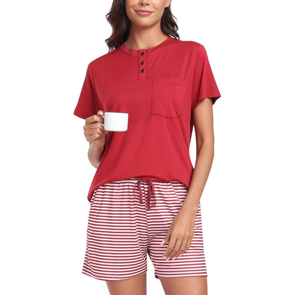 imageMoFiz Pajama Sets for Women 2 Piece Pajamas Sleepwear Loungewear Pj Sets