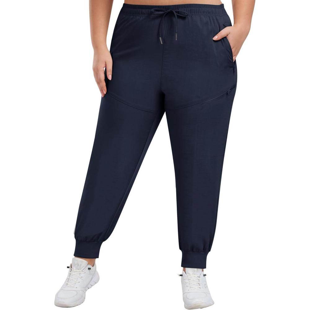 imageMoFiz Womens Hiking Plus Size Pants Lightweight Quick Dry Athletic Casual Outdoor Cargo Pants for Women Navy XL