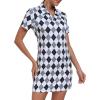 JINSHI Women’s Golf Dress Quick Dry V Neck Short Sleeve Zip Up Workout Athletic Tennis Dresses
