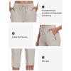 MoFiz Capri Pants for Women Lightweight Ice Cool Capris for Women Casual Summer with Zipper Pockets(D01-khaki)