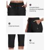 MoFiz Capri Pants for Women Lightweight Ice Cool Capris for Women Casual Summer with Zipper Pockets(D02-black)
