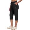 MoFiz Capri Pants for Women Lightweight Ice Cool Capris for Women Casual Summer with Zipper Pockets(D02-black)