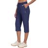 MoFiz Capri Pants for Women Lightweight Ice Cool Capris for Women Casual Summer with Zipper Pockets(D03-navy Blue)