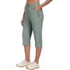 MoFiz Capri Pants for Women Lightweight Ice Cool Capris for Women Casual Summer with Zipper Pockets(D04-gray Green)