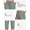 MoFiz Capri Pants for Women Lightweight Ice Cool Capris for Women Casual Summer with Zipper Pockets(D04-gray Green)