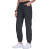 MoFiz Cargo Pants Women Lightweight Quick Dry Elastic Waist Cargo Joggers for Women High Wasited Dark Gray XX-Large