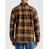MoFiz Men’s Long Sleeve Plaid Flannel Shirts Cotton Plaid Button Down Shirts for Men Soft Regular Fit Mens Casual Shirts(Black Brown)
