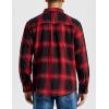 MoFiz Men’s Long Sleeve Plaid Flannel Shirts Cotton Plaid Button Down Shirts for Men Soft Regular Fit Mens Casual Shirts(Black Red)