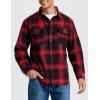 MoFiz Men’s Long Sleeve Plaid Flannel Shirts Cotton Plaid Button Down Shirts for Men Soft Regular Fit Mens Casual Shirts(Black Red)