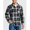 MoFiz Men’s Long Sleeve Plaid Flannel Shirts Cotton Plaid Button Down Shirts for Men Soft Regular Fit Mens Casual Shirts(Black White)