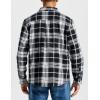 MoFiz Men’s Long Sleeve Plaid Flannel Shirts Cotton Plaid Button Down Shirts for Men Soft Regular Fit Mens Casual Shirts(Black White)