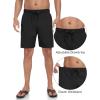 MoFiz Mens Swim Trunks 7 Inch Swim Shorts with Compression Liner Swimming Suits Board Shorts Surf Short Bathing Suit(Black)