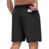 MoFiz Mens Swim Trunks 7 Inch Swim Shorts with Compression Liner Swimming Suits Board Shorts Surf Short Bathing Suit(Black)